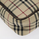 BURBERRY Nova Check Shoulder Bag Canvas Beige Silver Auth 116540-9
