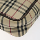 BURBERRY Nova Check Shoulder Bag Canvas Beige Silver Auth 116540-15