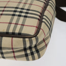 BURBERRY Nova Check Shoulder Bag Canvas Beige Silver Auth 116540-16