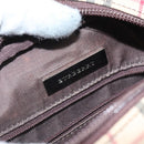 BURBERRY Nova Check Shoulder Bag Canvas Beige Silver Auth 116540-11