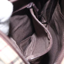 BURBERRY Nova Check Shoulder Bag Canvas Beige Silver Auth 116540-20