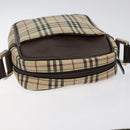 BURBERRY Nova Check Shoulder Bag Canvas Beige Silver Auth 116540-6