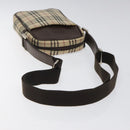 BURBERRY Nova Check Shoulder Bag Canvas Beige Silver Auth 116540-7