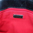 Burberrys Nova Check Blue Label Shoulder Bag Wool Khaki Silver Auth 116541-10