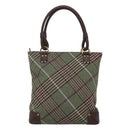 BURBERRY Nova Check Tote Bag Wool Green Gold Auth 116544-2