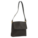 CELINE Macadam Canvas Shoulder Bag PVC Leather Black Gold Auth 116559-1