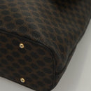 CELINE Macadam Canvas Shoulder Bag PVC Leather Black Gold Auth 116559-14