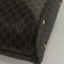 CELINE Macadam Canvas Shoulder Bag PVC Leather Black Gold Auth 116559-15