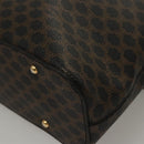 CELINE Macadam Canvas Shoulder Bag PVC Leather Black Gold Auth 116559-16