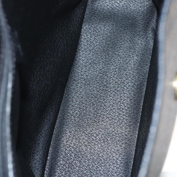 CELINE Macadam Canvas Shoulder Bag PVC Leather Black Gold Auth 116559