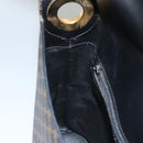 CELINE Macadam Canvas Shoulder Bag PVC Leather Black Gold Auth 116559-19