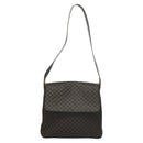 CELINE Macadam Canvas Shoulder Bag PVC Leather Black Gold Auth 116559-13