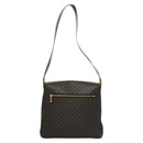 CELINE Macadam Canvas Shoulder Bag PVC Leather Black Gold Auth 116559-2