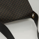 CELINE Macadam Canvas Shoulder Bag PVC Leather Black Gold Auth 116559-6