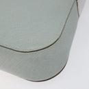 Salvatore Ferragamo Gancini Shoulder Bag Leather Light Blue Silver Auth 116561-9