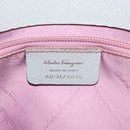 Salvatore Ferragamo Gancini Shoulder Bag Leather Light Blue Silver Auth 116561-12