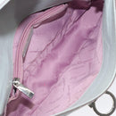 Salvatore Ferragamo Gancini Shoulder Bag Leather Light Blue Silver Auth 116561-11