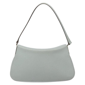 Salvatore Ferragamo Gancini Shoulder Bag Leather Light Blue Silver Auth 116561 - 0