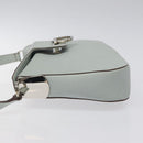Salvatore Ferragamo Gancini Shoulder Bag Leather Light Blue Silver Auth 116561-4