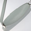 Salvatore Ferragamo Gancini Shoulder Bag Leather Light Blue Silver Auth 116561-6