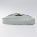 Salvatore Ferragamo Gancini Shoulder Bag Leather Light Blue Silver Auth 116561-5