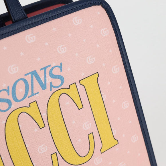 GUCCI GG Supreme Children's Hand Bag PVC Pink Silver 605614 Auth 116571AM