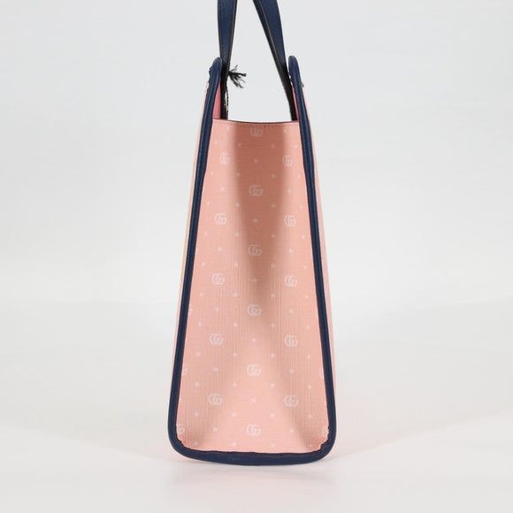 GUCCI GG Supreme Children's Hand Bag PVC Pink Silver 605614 Auth 116571AM