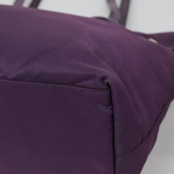 PRADA Tote Bag Nylon Purple Silver Auth 116590