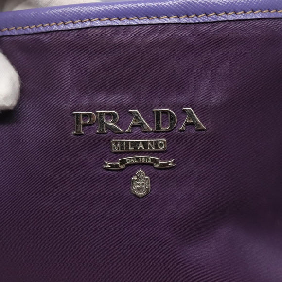PRADA Tote Bag Nylon Purple Silver Auth 116590