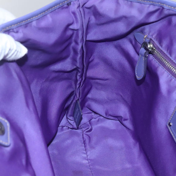 PRADA Tote Bag Nylon Purple Silver Auth 116590