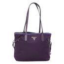 PRADA Tote Bag Nylon Purple Silver Auth 116590-1