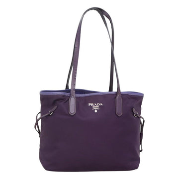 PRADA Tote Bag Nylon Purple Silver Auth 116590