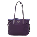 PRADA Tote Bag Nylon Purple Silver Auth 116590-13
