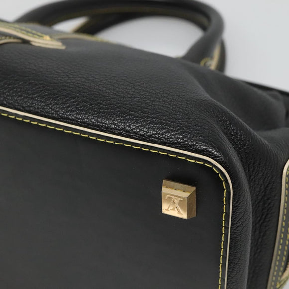 LOUIS VUITTON Suhari Angenu PM Hand Bag Leather Black M91805 LV Auth 116592