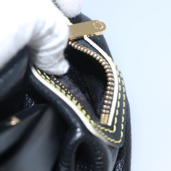 LOUIS VUITTON Suhari Angenu PM Hand Bag Leather Black M91805 LV Auth 116592