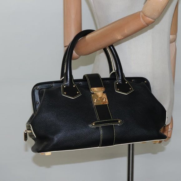 LOUIS VUITTON Suhari Angenu PM Hand Bag Leather Black M91805 LV Auth 116592