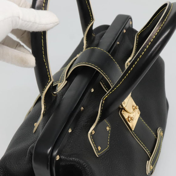 LOUIS VUITTON Suhari Angenu PM Hand Bag Leather Black M91805 LV Auth 116592