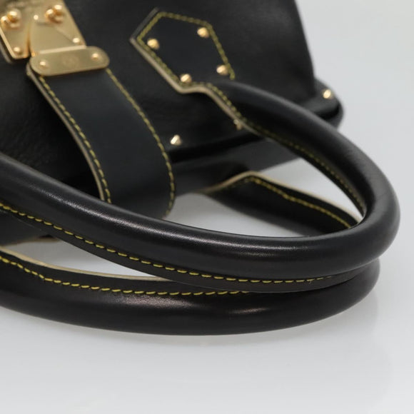 LOUIS VUITTON Suhari Angenu PM Hand Bag Leather Black M91805 LV Auth 116592