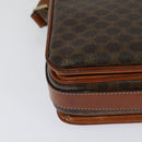 CELINE Macadam Canvas Shoulder Bag PVC Leather Brown Gold Auth 116597-16