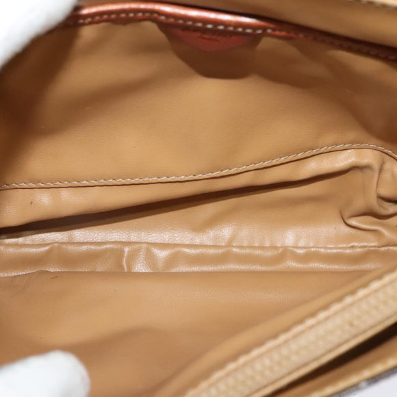 CELINE Macadam Canvas Shoulder Bag PVC Leather Brown Gold Auth 116597