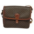 CELINE Macadam Canvas Shoulder Bag PVC Leather Brown Gold Auth 116597-13