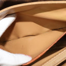 CELINE Macadam Canvas Shoulder Bag PVC Leather Brown Gold Auth 116597-22