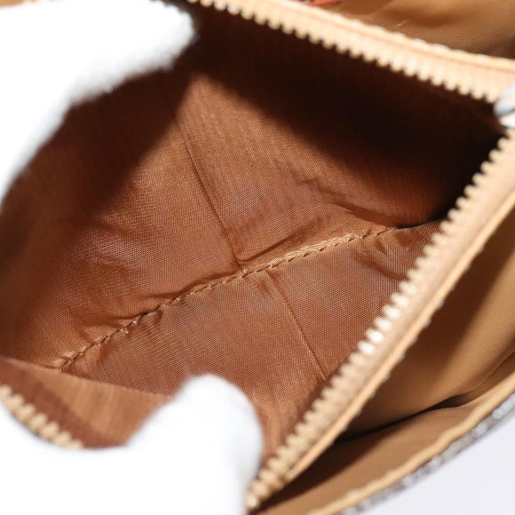 CELINE Macadam Canvas Shoulder Bag PVC Leather Brown Gold Auth 116597