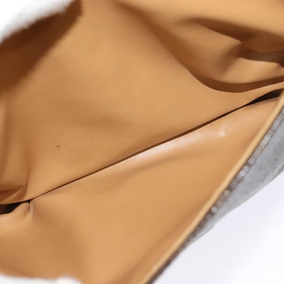 CELINE Macadam Canvas Shoulder Bag PVC Leather Brown Gold Auth 116597