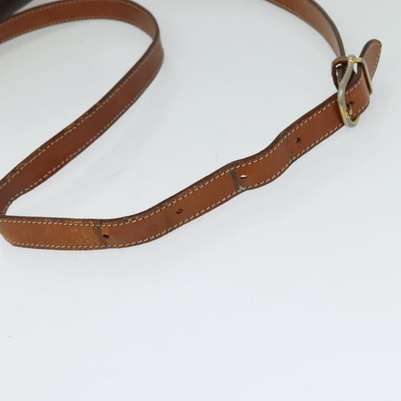 CELINE Macadam Canvas Shoulder Bag PVC Leather Brown Gold Auth 116597