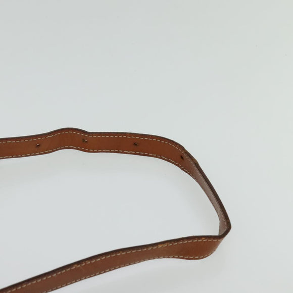 CELINE Macadam Canvas Shoulder Bag PVC Leather Brown Gold Auth 116597