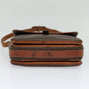 CELINE Macadam Canvas Shoulder Bag PVC Leather Brown Gold Auth 116597-5