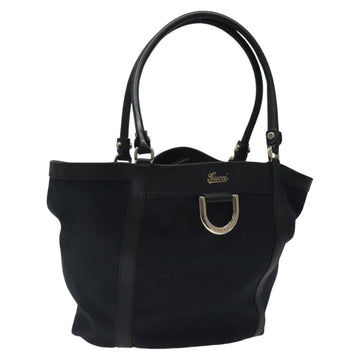 GUCCI GG Canvas Tote Bag Black Gold 211982 Auth 116603