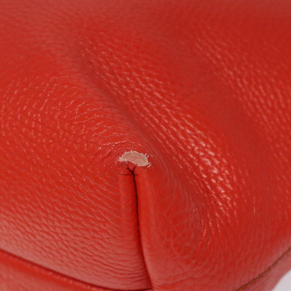 Salvatore Ferragamo Tote Bag Leather Red Gold Auth 116613