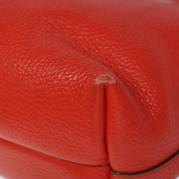 Salvatore Ferragamo Tote Bag Leather Red Gold Auth 116613